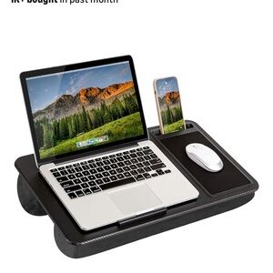 Portable Black Laptop Desk with Phone Holder